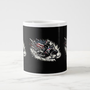 Grande Tasse Motoneige T Motoneige Liberté Drapeau Manches Long