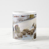 Grande Tasse Moutons de alimentation en hiver (Devant)