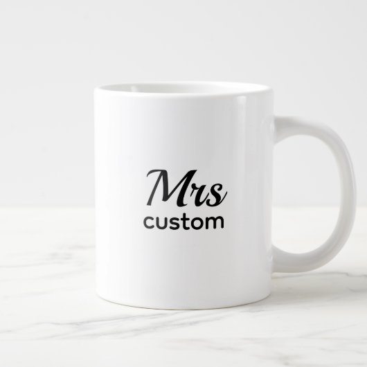 Grande Tasse Mrs Custom Personalized Name Mug–Classic Minimalis (Droite)