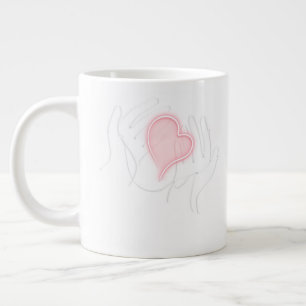 Grande Tasse Mug, Chine osseuse, régions de WWC + Coeur