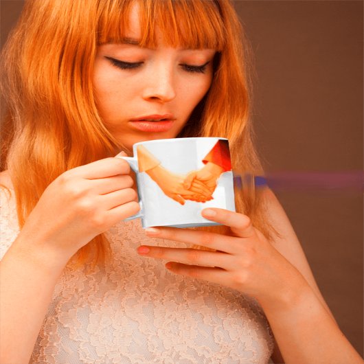 Grande Tasse "Mug d'illustrations de la main romantique - Amour