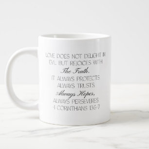 Grande Tasse Mugue de verset biblique d'espérance 1 Corinthiens