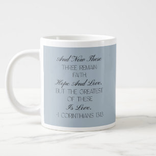 Grande Tasse Mugueau verset biblique 1 Corinthiens 13:13 Espoir