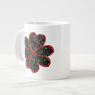 Grande Tasse Musique à Parties scintillant noire et rouge