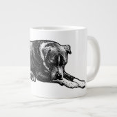Grande Tasse Musique de chien de grain rétro (Devant droit)