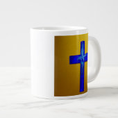 Grande Tasse Musique de croix bleu électrique (Devant droit)