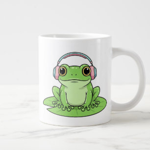 Grande Tasse Musique d'écoute de Grenouille Verte – Vibe Pastel