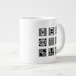 Grande Tasse Musique noire de motif tribal géométrique