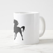 Grande Tasse Musique Silhouette Unicorne Noire (Devant droit)
