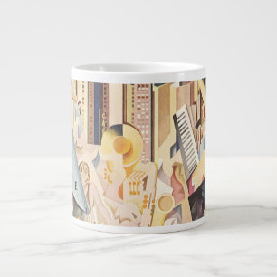 Grande Tasse Musique Vintage, Jazz Art Déco, Rhapsodie en Bleu