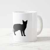 Grande Tasse Mystique de la Féline : Une Silhouette de Chat Élé (Devant droit)