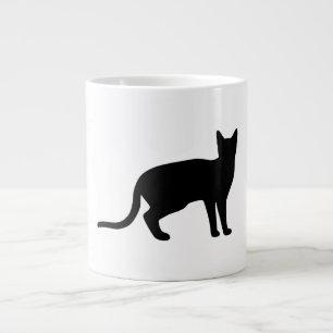 Grande Tasse Mystique de la Féline : Une Silhouette de Chat Élé