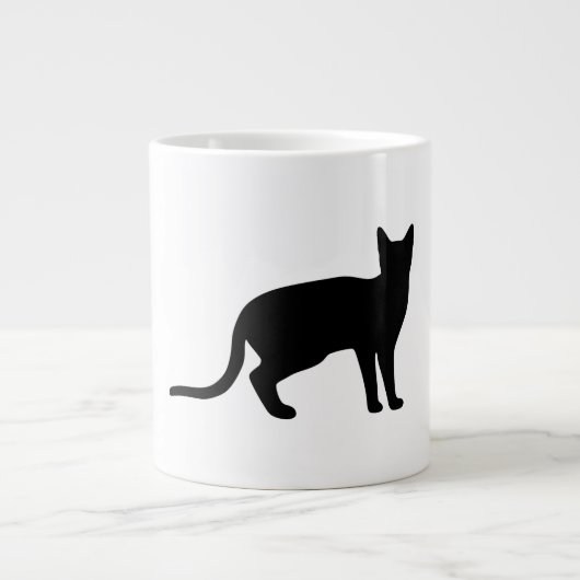 Grande Tasse Mystique de la Féline : Une Silhouette de Chat Élé (Devant)