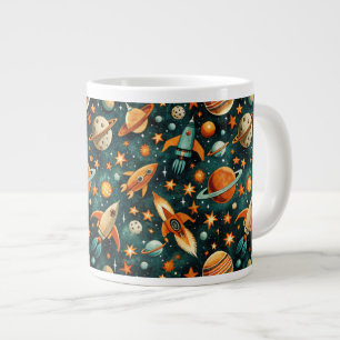Grande Tasse Navires-fusée vintages pour engins spatiaux Motif