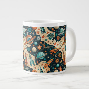 Grande Tasse Navires-fusée vintages pour engins spatiaux Motif