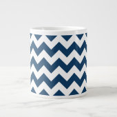 Grande Tasse Navy Zigzag, Navy Chevron, Motif géométrique (Devant)