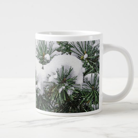 GRANDE TASSE NEIGE SUR ARBRE À FEUILLAGE PERSISTANT (Droite)