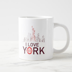 Grande Tasse "New York City", conception personnalisée "I Love