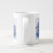 Grande Tasse New York Skyline - Aquarelle bleue (Dos)