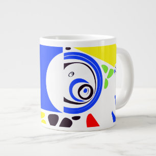 Grande Tasse Nid d'oiseau - Royal Blue White