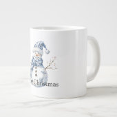 Grande Tasse Noël Chic Blanc Snowman (Devant droit)