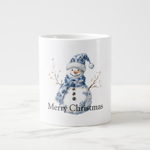 Grande Tasse Noël Chic Blanc Snowman