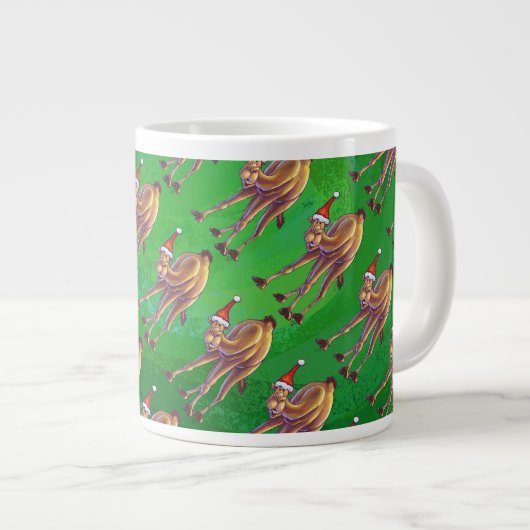 Grande Tasse Noël De Camel Sur Vert (Devant droit)