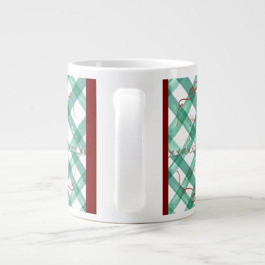Grande Tasse Noël en vichy vert personnalisé (Dos)