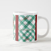 Grande Tasse Noël en vichy vert personnalisé (Droite)