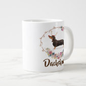 Grande Tasse Noël floral Dachshund à l'eau douce (Devant droit)