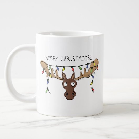 Grande Tasse Noël Moose Cute Amusant Animal de Noël (Gauche)