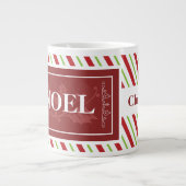 Grande Tasse Noël NOEL Sucre de canne rayures, nom modifiable (Devant)