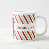 Grande Tasse Noël NOEL Sucre de canne rayures, nom modifiable (Droite)