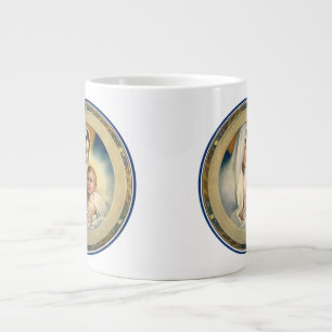 Grande Tasse Noël religieux vintage, Vierge et Enfant
