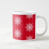 Grande Tasse Noël Rouge ornemental G Clef Snowflake Motif (Droite)