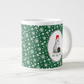 Grande Tasse Noël Santa Hat Sibérien Husky (argent) mignonne (Devant droit)