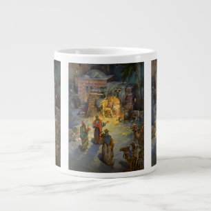 Grande Tasse Noël vintage de la Nativité avec les Mages en visi