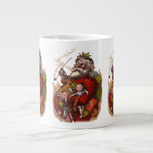 Grande Tasse Noël vintage, jouets en pipe du Père Noël victorie