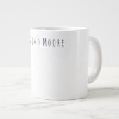 Grande Tasse Noir Blanc Élégant Simple Formel Nom Propre (Devant droit)