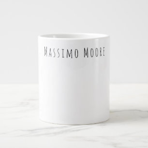 Grande Tasse Noir Blanc Élégant Simple Formel Nom Propre