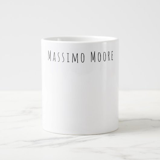 Grande Tasse Noir Blanc Élégant Simple Formel Nom Propre (Devant)