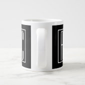 Grande Tasse Noir & Blanc | Initiales de couple (Dos)