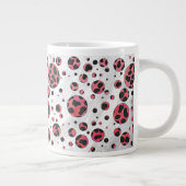 Grande Tasse Noir dalmate et rouge avec Pois (Droite)