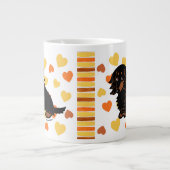 Grande Tasse Noir et teckel aux cheveux longs bronzage 3 (Devant)