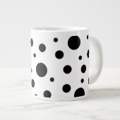 Grande Tasse Noir sur le Motif Polka blanc (Devant droit)