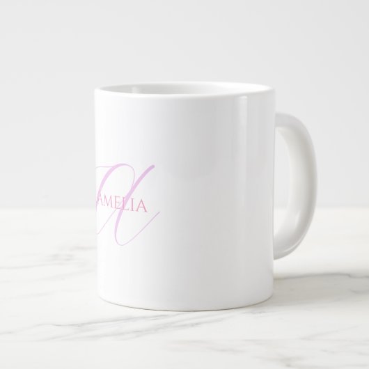 Grande Tasse Nom Chic Monogramme Lettre initiale Calligraphie (Devant droit)