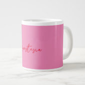 Grande Tasse Nom de calligraphie professionnelle rose personnal (Devant droit)