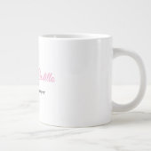 Grande Tasse Nom de calligraphie simple noir blanc rose (Droite)