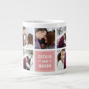 Grande Tasse Nom de couple Saint-Valentin Photo personnalisée