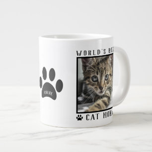 Grande Tasse Nom de Meilleure Maman de Chat au Monde Empreintes